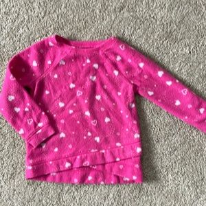 Pink Hearts Fleece Long Sleeve Shirt